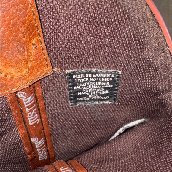 Justin Boots • Gypsy Cowgirl Collection Boots Size 8 Western Work Farm - Picture 11 of 13